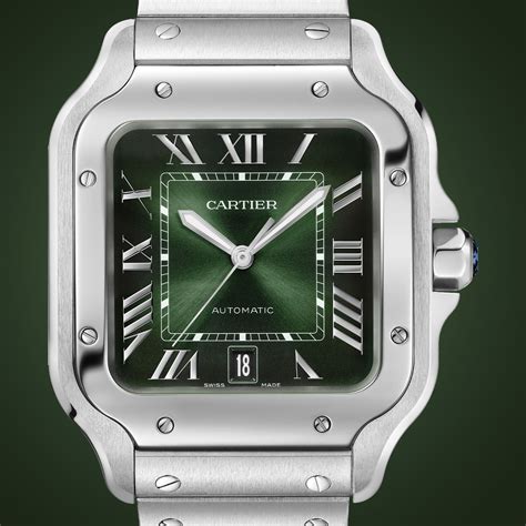 santos de cartier green dial|cartier santos in green.